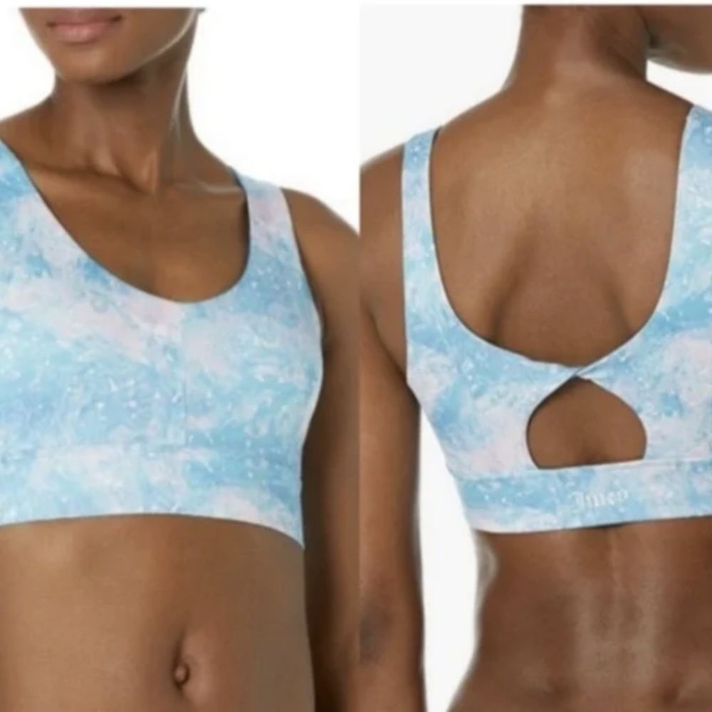 Juicy Couture Aurora Print Twist Back Workout Exercise Bra Top S